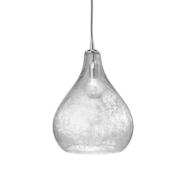 Coastal Style Clear Textured Glass Curved Pendant - Large Pendants LOOMLAN By Jamie Young