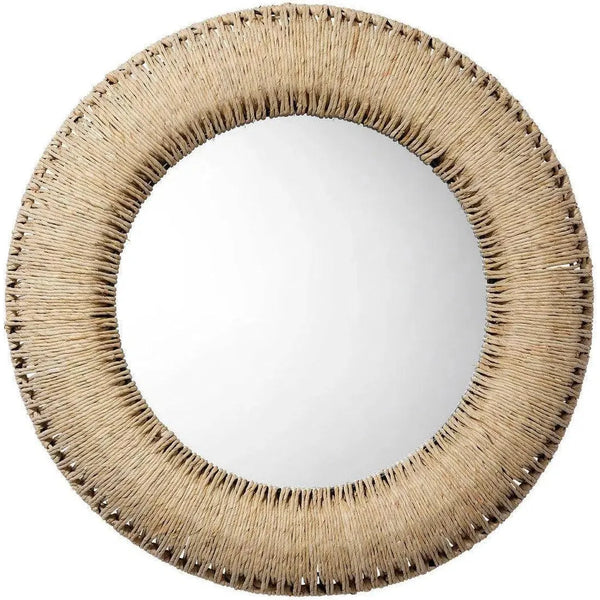 Coastal Style Corn Leaf Rope Round Hollis Wall Mirror