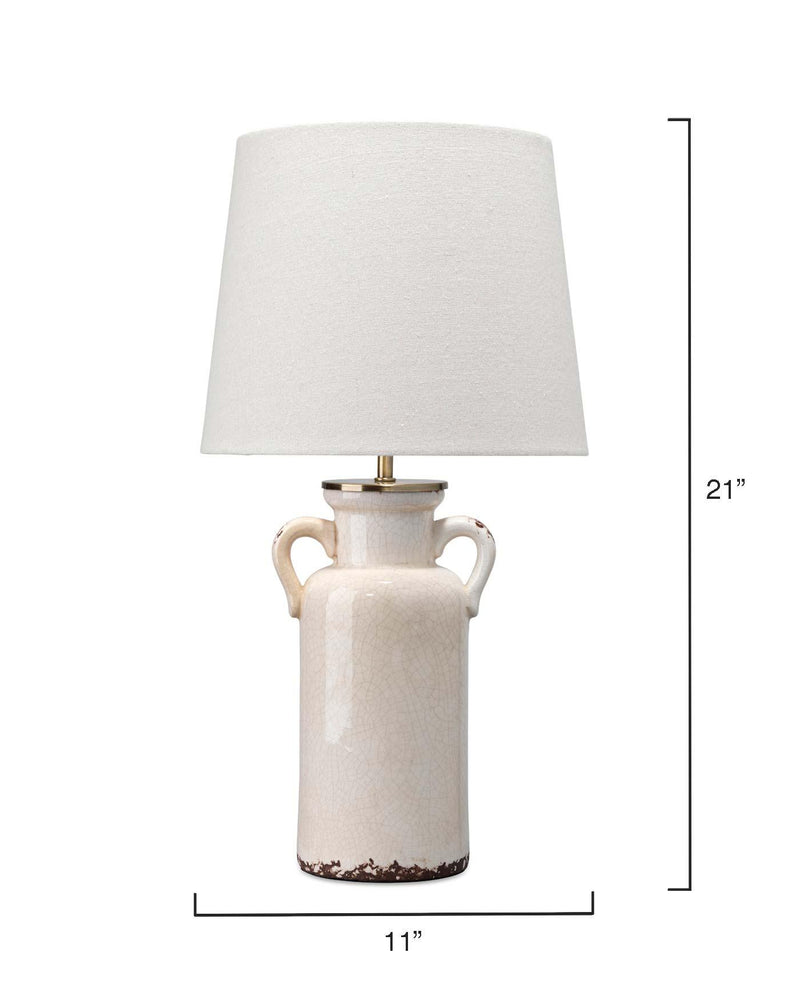 Coastal Style Cream Ceramic Piper Ceramic Table Lamp Table Lamps LOOMLAN By Jamie Young