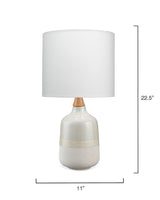 Coastal Style Cream Ceramic Rubber Wood Alice Table Lamp Table Lamps LOOMLAN By Jamie Young