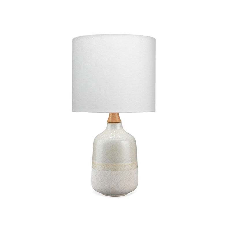 Coastal Style Cream Ceramic Rubber Wood Alice Table Lamp Table Lamps LOOMLAN By Jamie Young