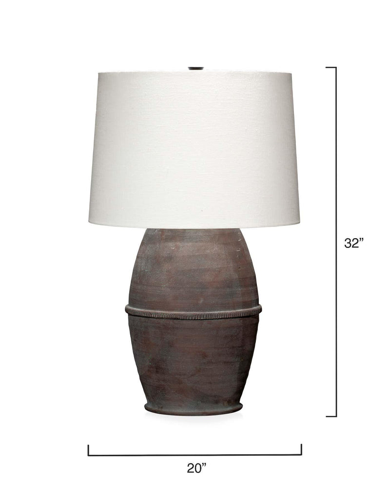 Coastal Style Dark Grey Ceramic Antiquity Table Lamp Table Lamps LOOMLAN By Jamie Young