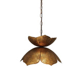 Coastal Style Gold Iron Flowering Lotus Pendant - Large Pendants LOOMLAN By Jamie Young