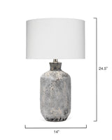Coastal Style Grey Ceramic Blaire Table Lamp Table Lamps LOOMLAN By Jamie Young