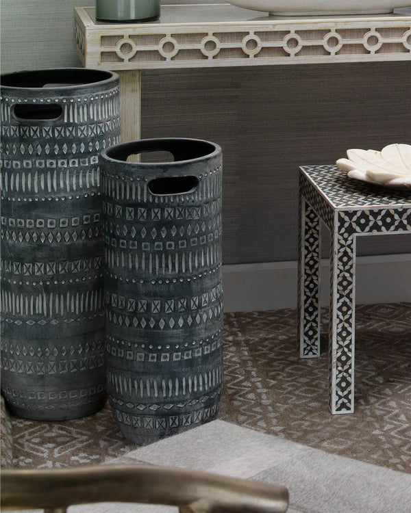 Coastal Style Grey Ceramic Zion Ceramic Vase Vases & Jars LOOMLAN By Jamie Young