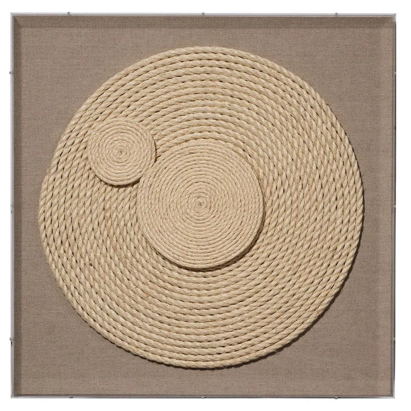Coastal Style Jute Rope & Linen Barbados Small Wall Art Artwork LOOMLAN By Jamie Young