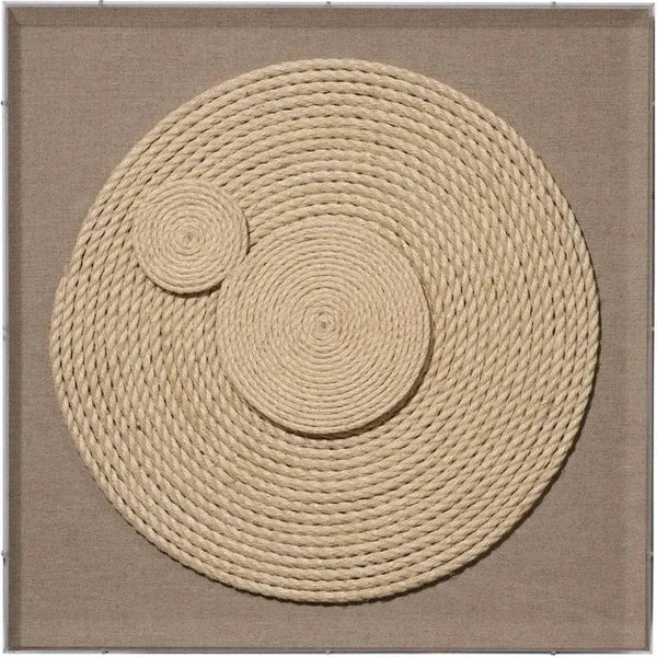 Coastal Style Jute Rope & Linen Barbados Small Wall Art-Framed Wall Art-Jamie Young-LOOMLAN