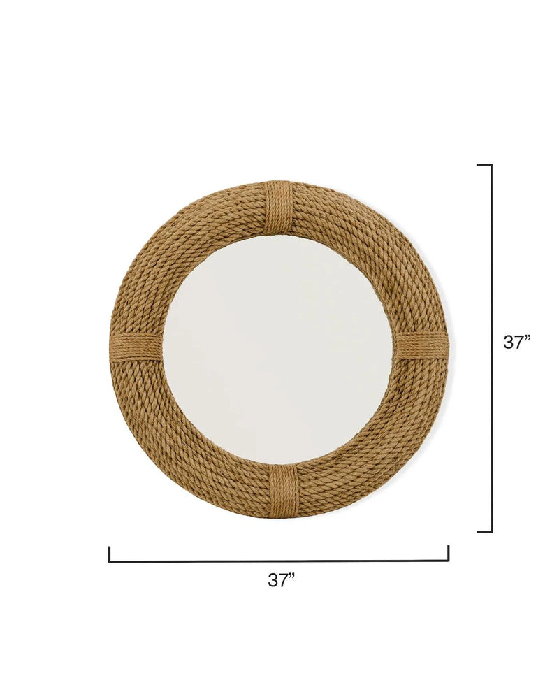 Coastal Style Natural Jute Round Rope Wall Mirror Wall Mirrors LOOMLAN By Jamie Young
