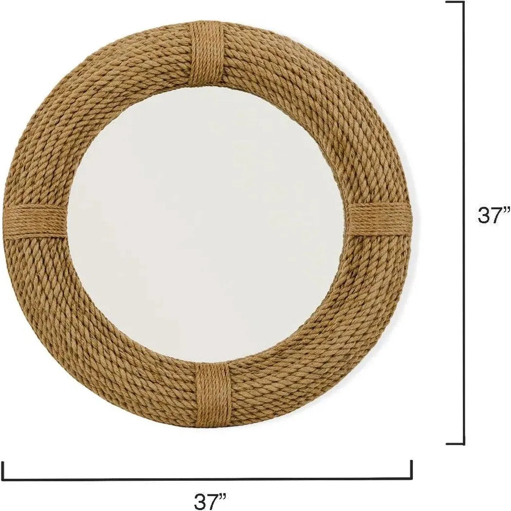 Coastal Style Natural Jute Round Rope Wall Mirror