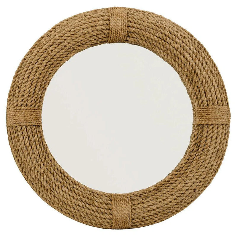 Coastal Style Natural Jute Round Rope Wall Mirror Wall Mirrors LOOMLAN By Jamie Young