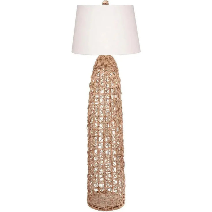 Natural Rope Woven Floor Lamp 69H Coastal Style | LOOMLAN