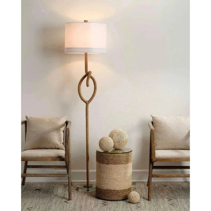 Coastal Style Natural Rope Knot Floor Lamp-Floor Lamps-Jamie Young-LOOMLAN