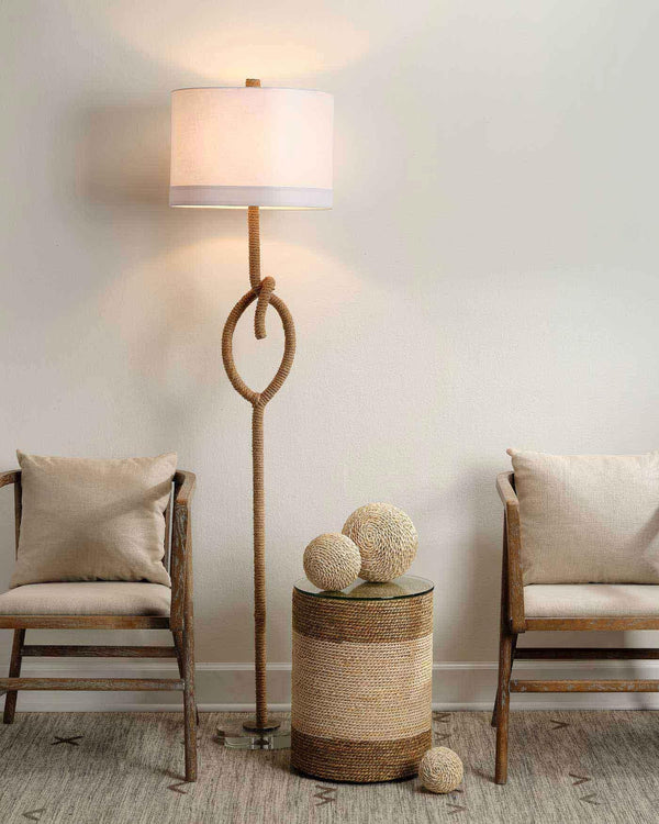 Coastal Style Natural Rope Knot Floor Lamp Floor Lamps LOOMLAN By Jamie Young