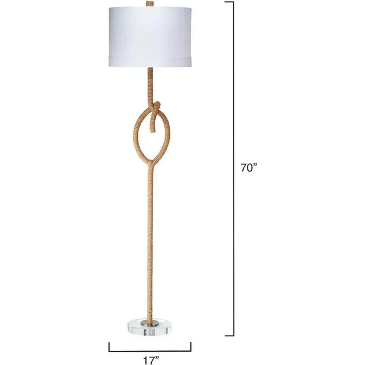 Coastal Style Natural Rope Knot Floor Lamp-Floor Lamps-Jamie Young-LOOMLAN