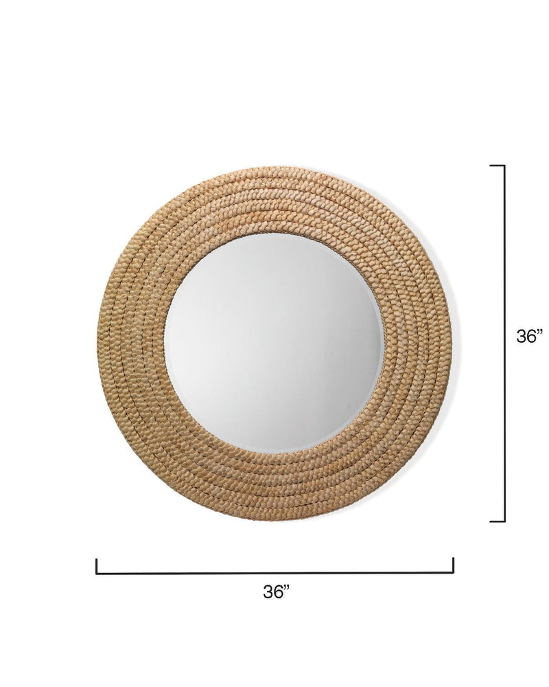 Coastal Style Round Seagrass Hand-Woven Meadow Wall Mirror Wall Mirrors LOOMLAN By Jamie Young
