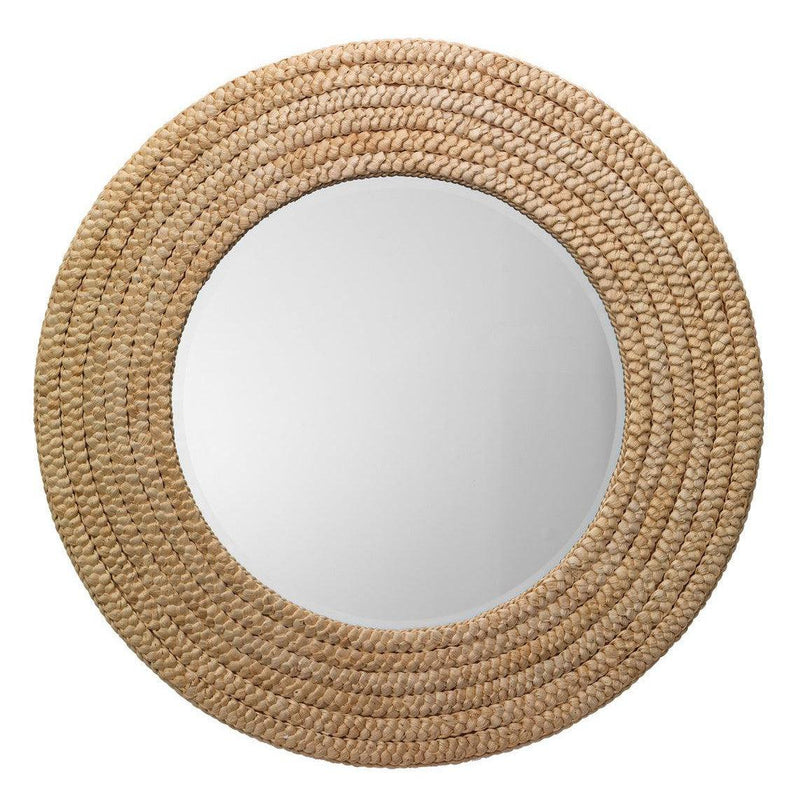 Coastal Style Round Seagrass Hand-Woven Meadow Wall Mirror Wall Mirrors LOOMLAN By Jamie Young