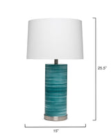 Coastal Style Turquoise Glass Casey Table Lamp Table Lamps LOOMLAN By Jamie Young