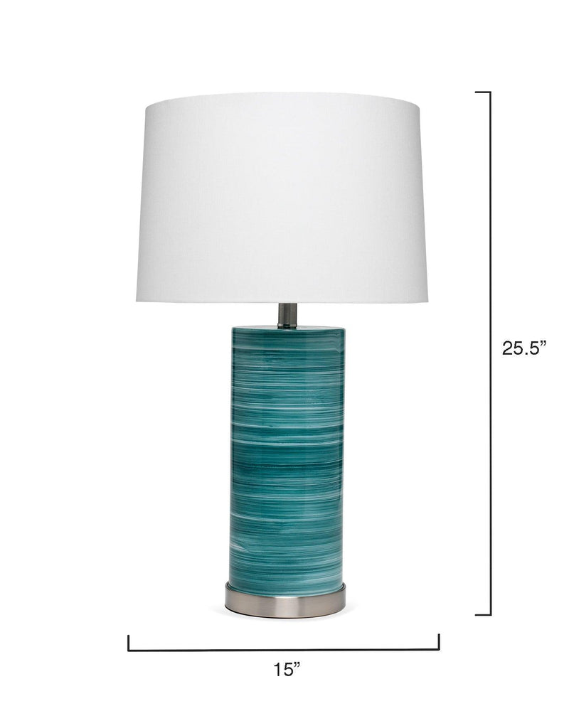 Coastal Style Turquoise Glass Casey Table Lamp Table Lamps LOOMLAN By Jamie Young