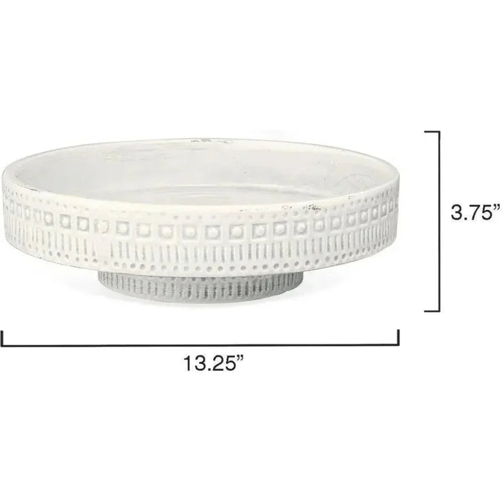 Coastal Style White Ceramic Coco Pedestal - LOOMLAN - Jamie Young - Statues & Sculptures