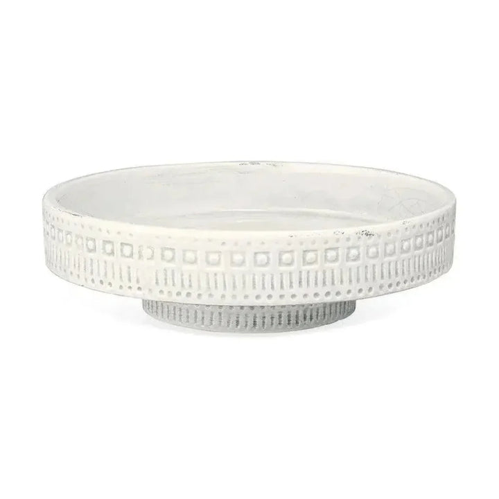 Coastal Style White Ceramic Coco Pedestal - LOOMLAN - Jamie Young - Statues & Sculptures