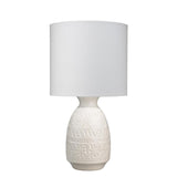 Coastal Style White Ceramic Frieze Table Lamp Table Lamps LOOMLAN By Jamie Young