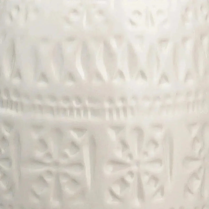 Coastal Style White Ceramic Frieze Table Lamp - LOOMLAN - Jamie Young - Table Lamps