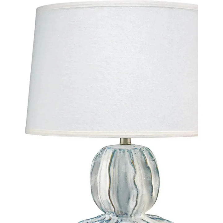 Coastal Style White Ceramic Oceana Gourd Table Lamp - LOOMLAN - Jamie Young - Table Lamps