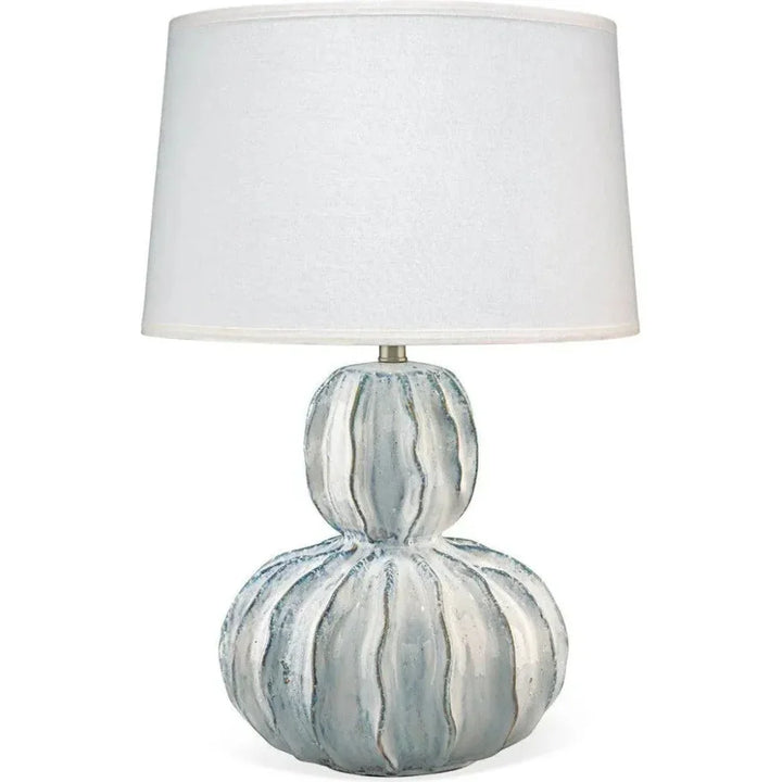 Coastal Style White Ceramic Oceana Gourd Table Lamp - LOOMLAN - Jamie Young - Table Lamps