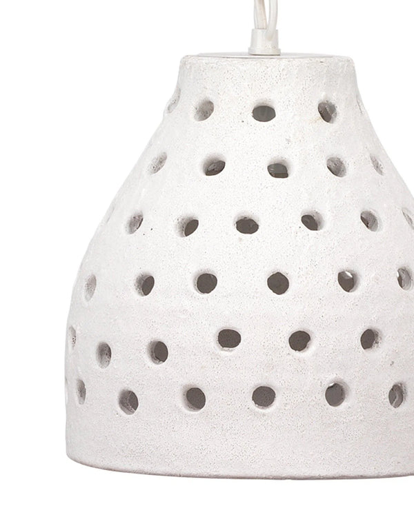 Coastal Style White Ceramic Porous Pendant Smal Island Light Pendants LOOMLAN By Jamie Young