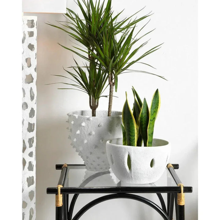 Coastal Style White Ceramic Spike Vase - LOOMLAN - Jamie Young - Vases & Jars