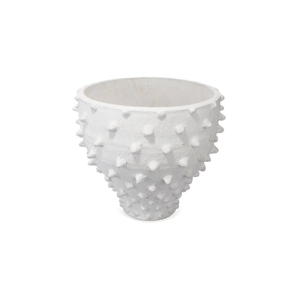 Coastal Style White Ceramic Spike Vase Vases & Jars LOOMLAN By Jamie Young