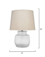 Coastal Style White Ceramic Trace Table Lamp Table Lamps LOOMLAN By Jamie Young