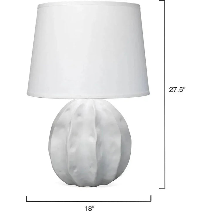 Coastal Style White Ceramic Urchin Table Lamp - LOOMLAN - Jamie Young - Table Lamps