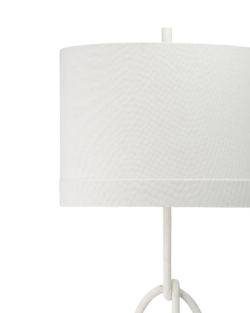 Coastal Style White Gesso Linen Knot Floor Lamp Floor Lamps LOOMLAN By Jamie Young