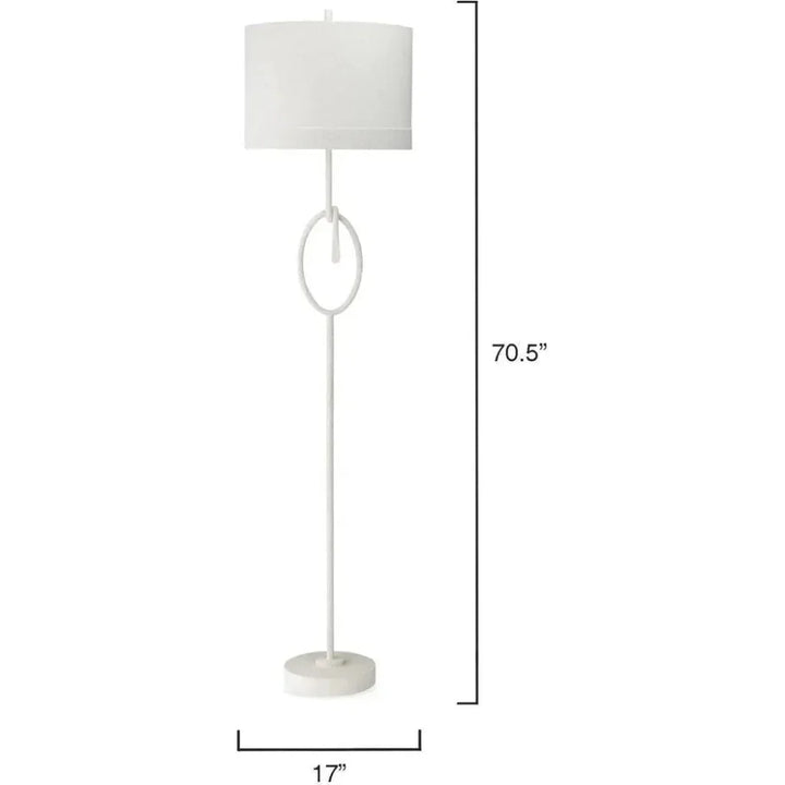 Coastal Style White Gesso Linen Knot Floor Lamp-Floor Lamps-Jamie Young-LOOMLAN