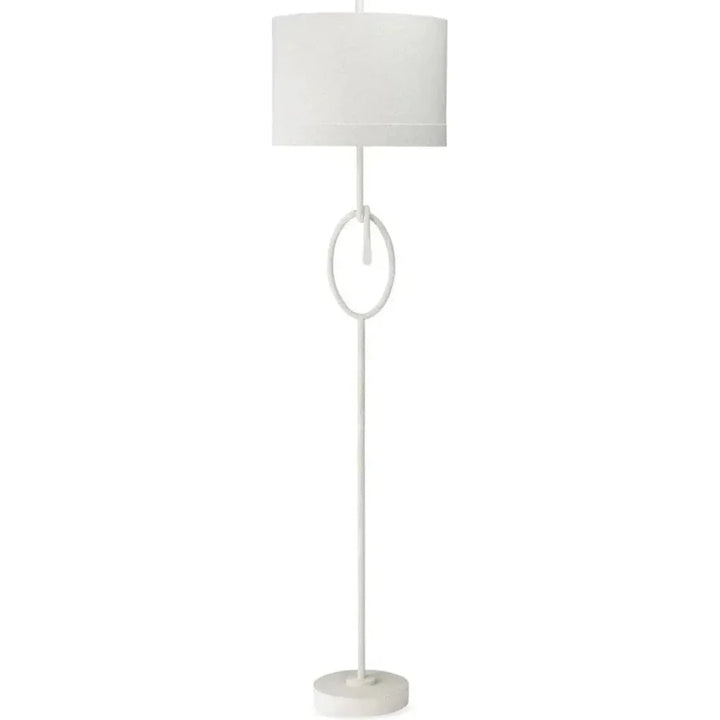 Coastal Style White Gesso Linen Knot Floor Lamp-Floor Lamps-Jamie Young-LOOMLAN