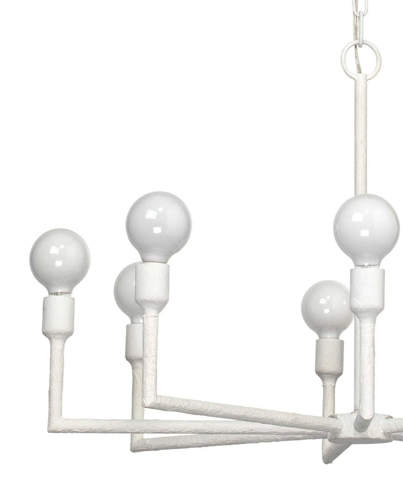 Coastal Style White Gesso Mid-Century Modern Park Chandelier Chandeliers LOOMLAN By Jamie Young