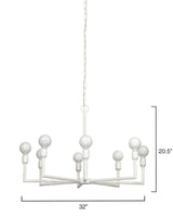Coastal Style White Gesso Mid-Century Modern Park Chandelier Chandeliers LOOMLAN By Jamie Young