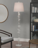 Coastal Style White Gesso Petals Floor Lamp Floor Lamps LOOMLAN By Jamie Young