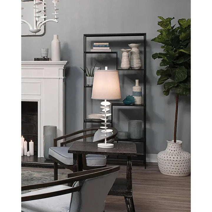 Coastal Style White Gesso Petals Table Lamp - LOOMLAN - Jamie Young - Table Lamps