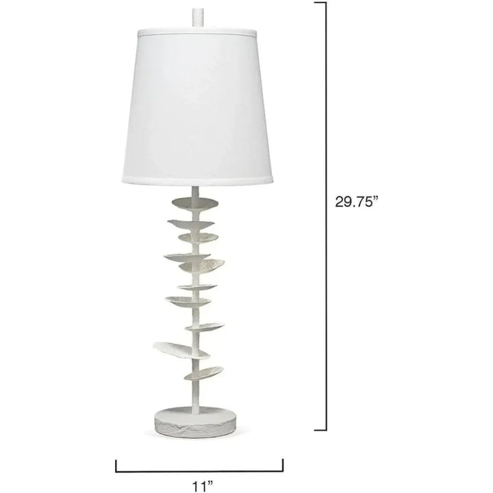 Coastal Style White Gesso Petals Table Lamp - LOOMLAN - Jamie Young - Table Lamps