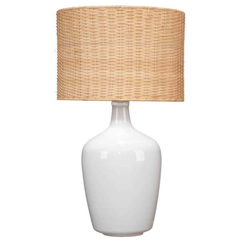 Coastal Style White Glass Plum Jar Table Lamp Table Lamps LOOMLAN By Jamie Young