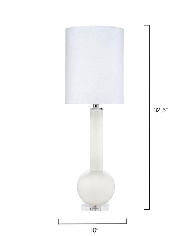 Coastal Style White Glass Studio Table Lamp Table Lamps LOOMLAN By Jamie Young