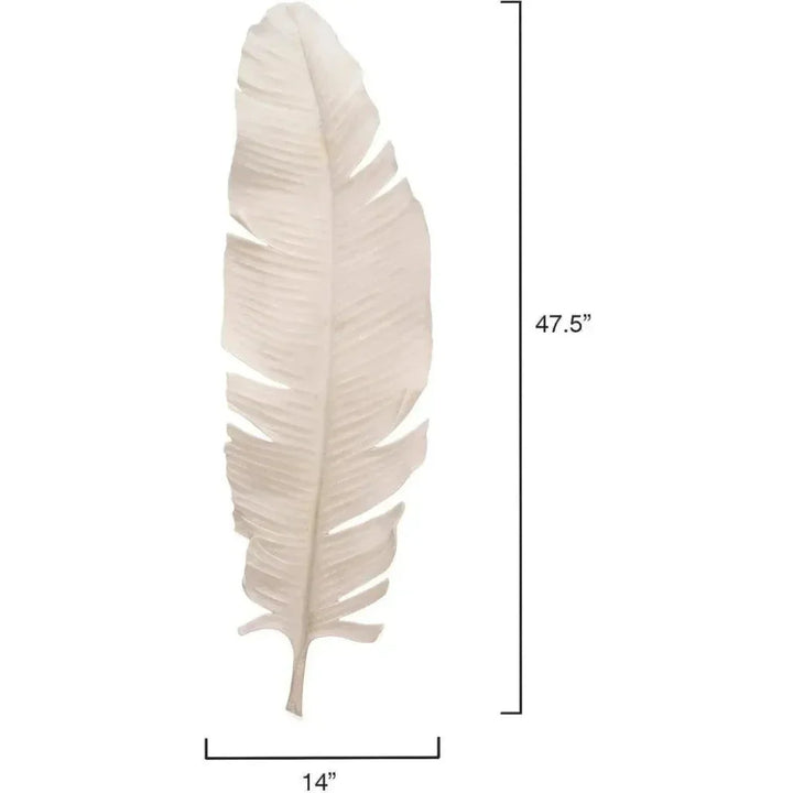 Coastal Style White Polyresin Feather Object - LOOMLAN - Jamie Young - Statues & Sculptures