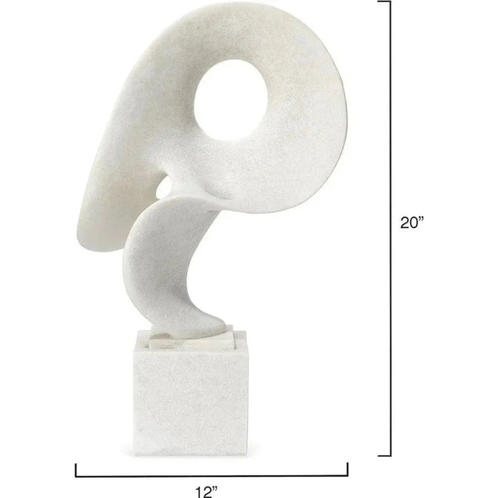 Coastal Style White Polyresin Obscure Object on Stand - LOOMLAN - Jamie Young - Statues & Sculptures