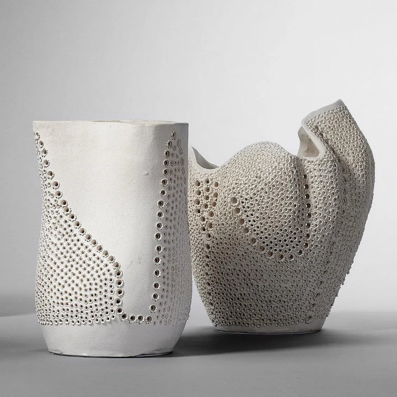 Coastal Style White Porcelain Moonrise Vase Vases & Jars LOOMLAN By Jamie Young