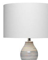 Coastal Style White/Blue Ceramic Catalina Wave Table Lamp Table Lamps LOOMLAN By Jamie Young