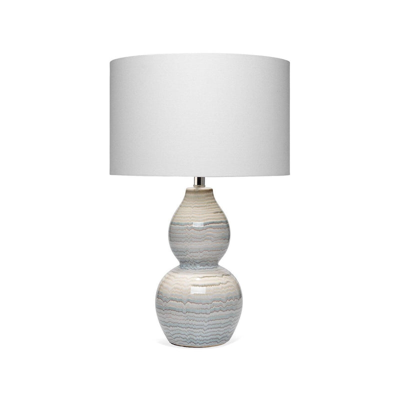 Coastal Style White/Blue Ceramic Catalina Wave Table Lamp Table Lamps LOOMLAN By Jamie Young