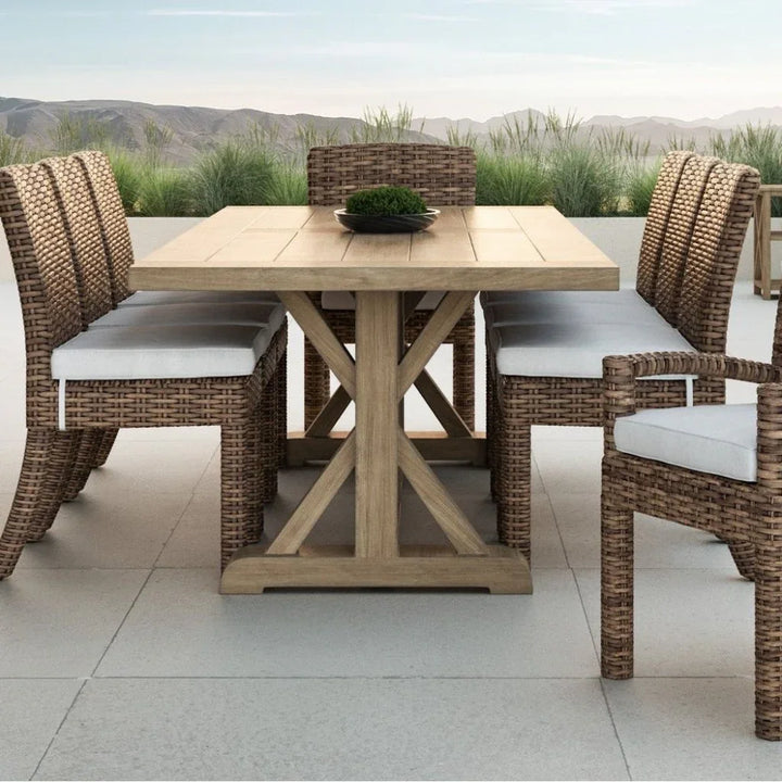 Coastal Teak Durable Outdoor Dining Table - LOOMLAN