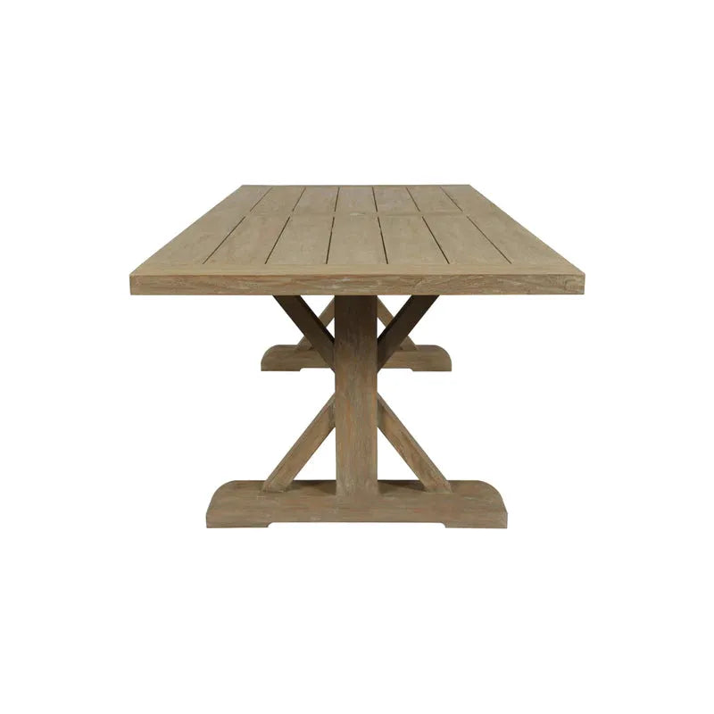 Coastal Teak Modern Outdoor Dining Table-Outdoor Dining Tables-Sunset West-LOOMLAN